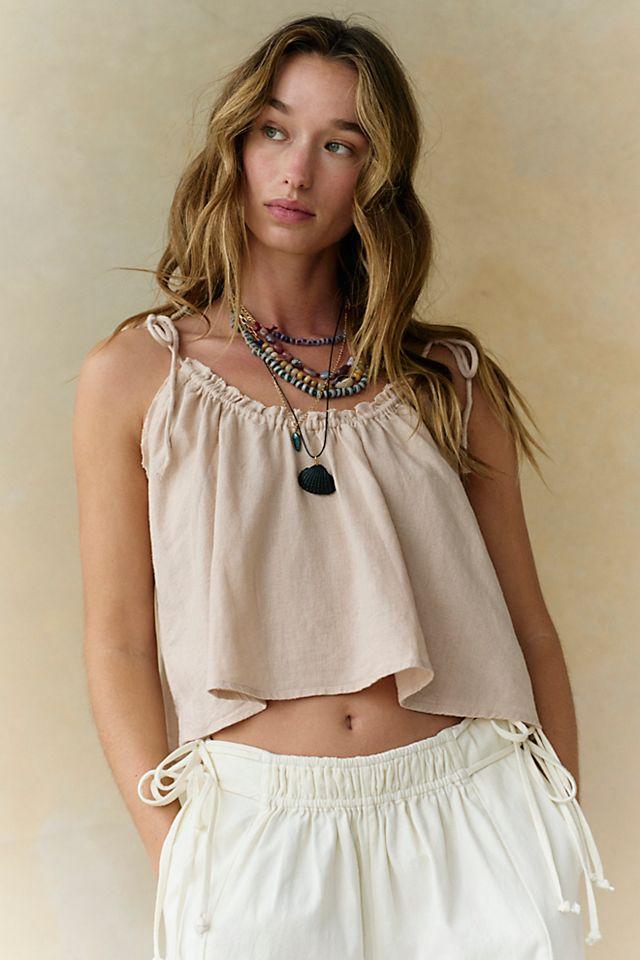 Orly Sandshell Linen Tank by FREE-EST | FREE PEOPLE