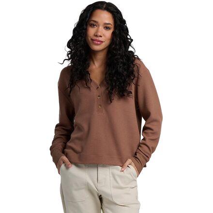 Waffle Long-Sleeve Henley Top by FREE FLY