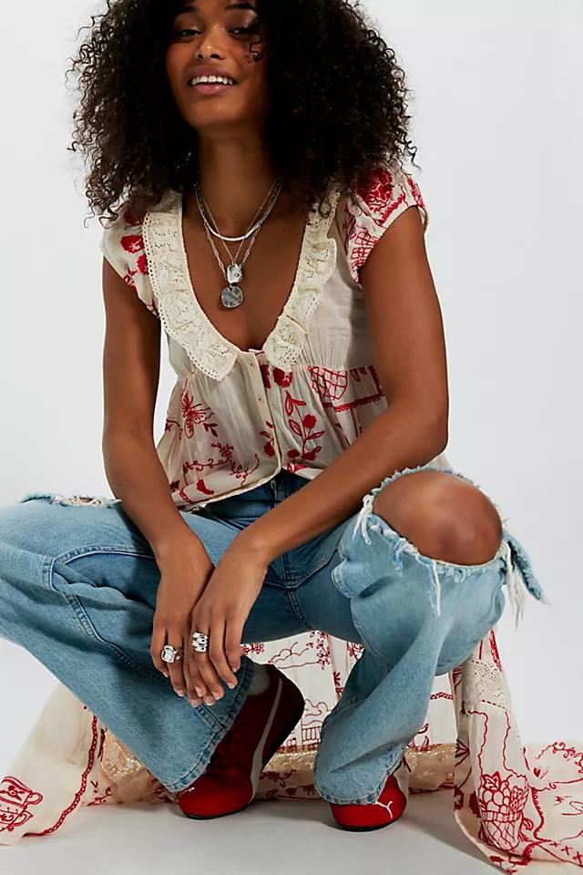 Annie Embroidered Maxi Top by FREE PEOPLE
