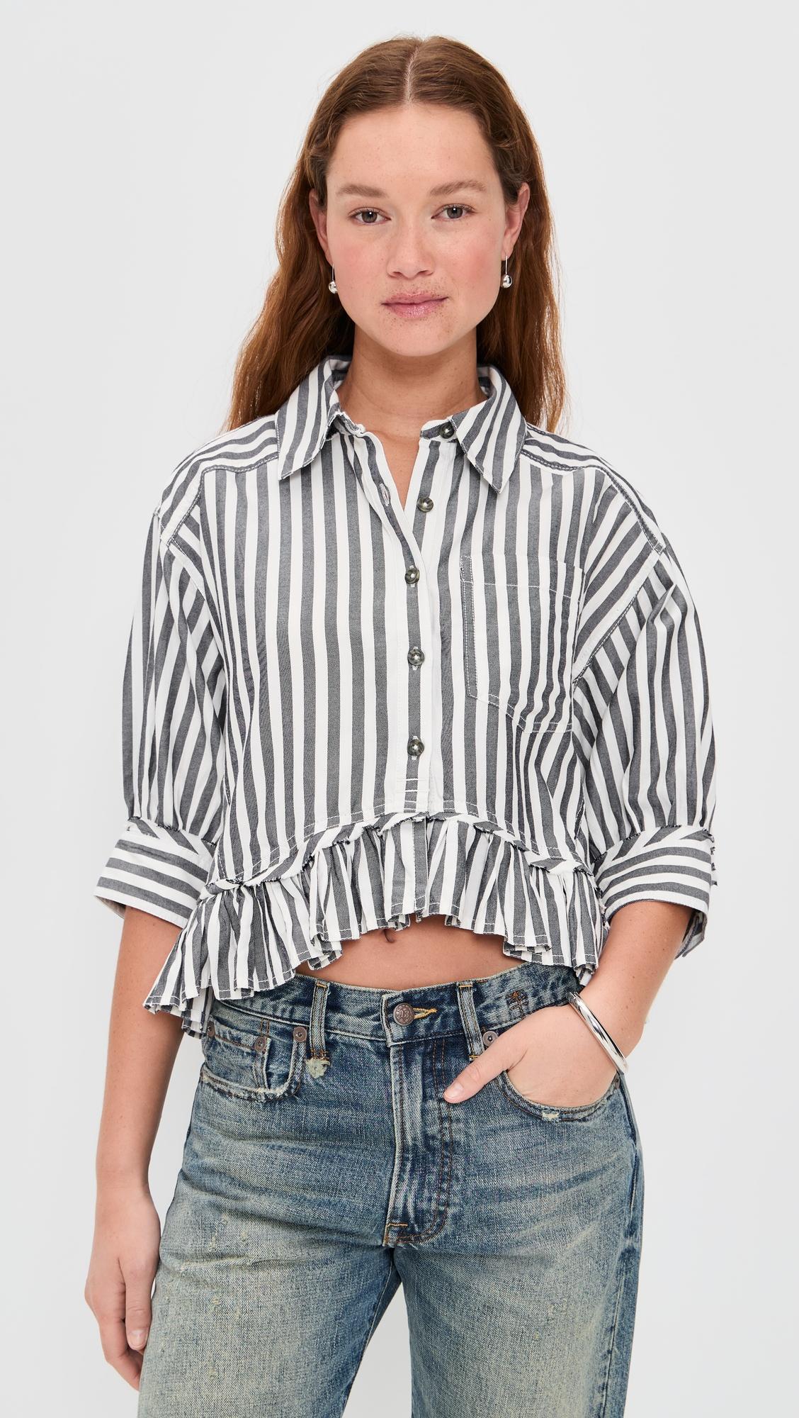 Bailey Stripe Shirt by FREE PEOPLE