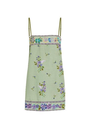 Bali floral-embroidered woven mini dress by FREE PEOPLE
