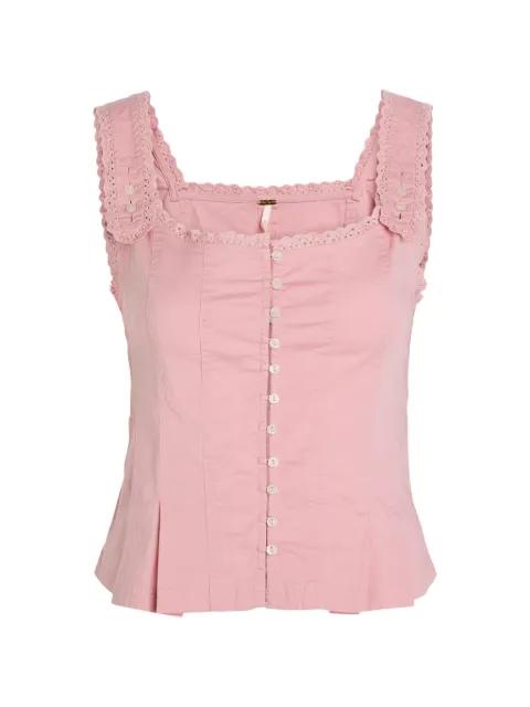 Bridgette broderie-anglaise corset top by FREE PEOPLE