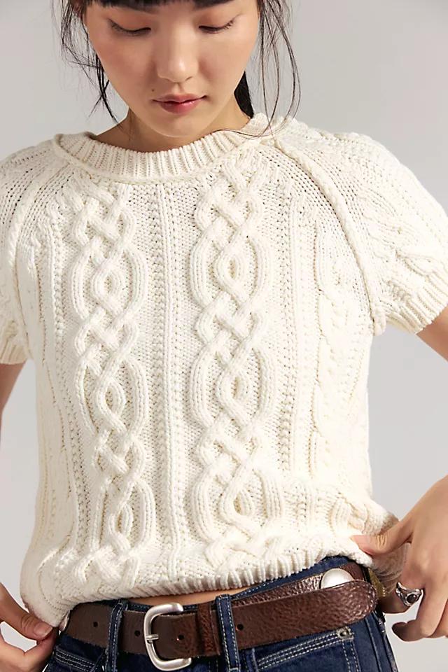 Bubblegum Cable Knit Pullover by FREE PEOPLE