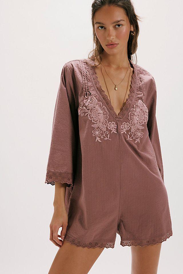 Cawley Embroidered Romper by FREE PEOPLE