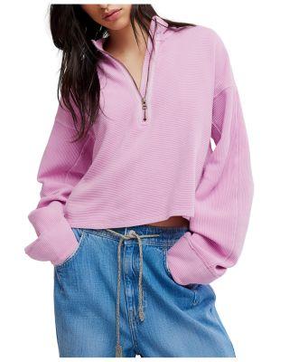 Celeste Quarter Zip Sweatshirt by FREE PEOPLE