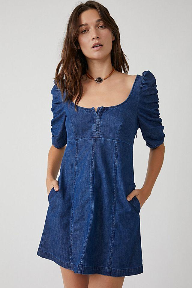 Cheyenne Denim Mini Dress by FREE PEOPLE
