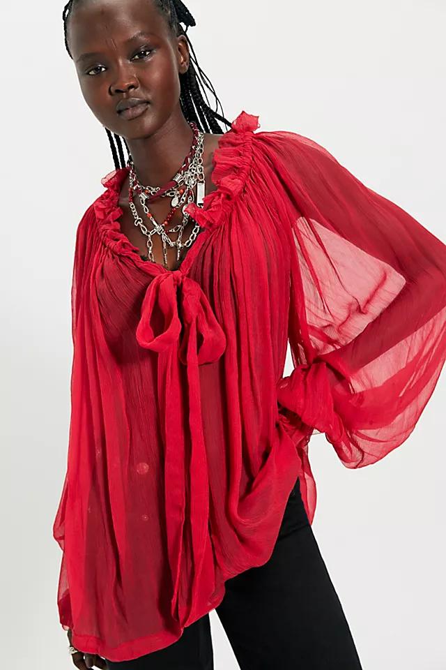 Chiffon Bow Top by FREE PEOPLE