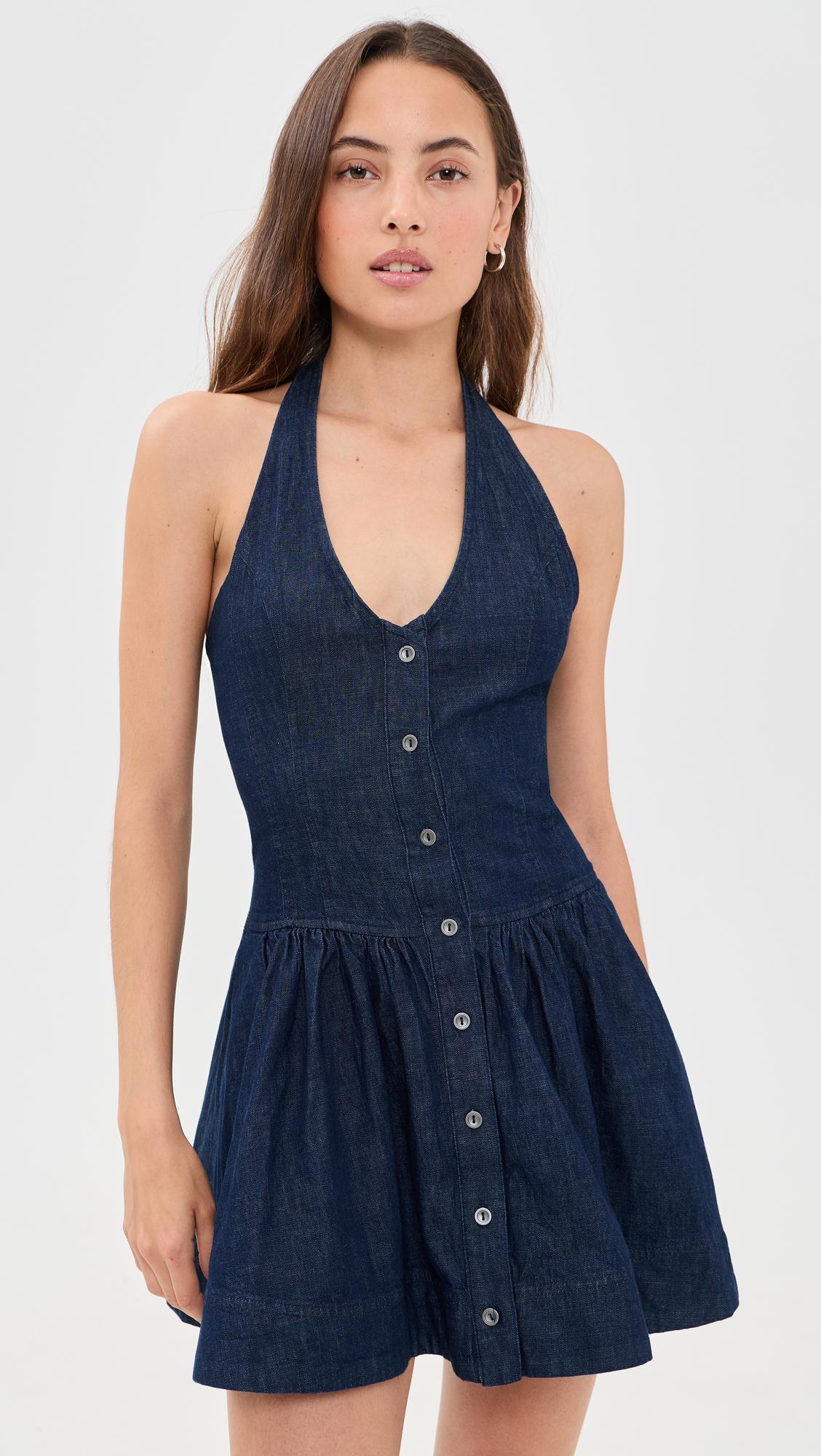 Clean Break Denim Mini Dress by FREE PEOPLE