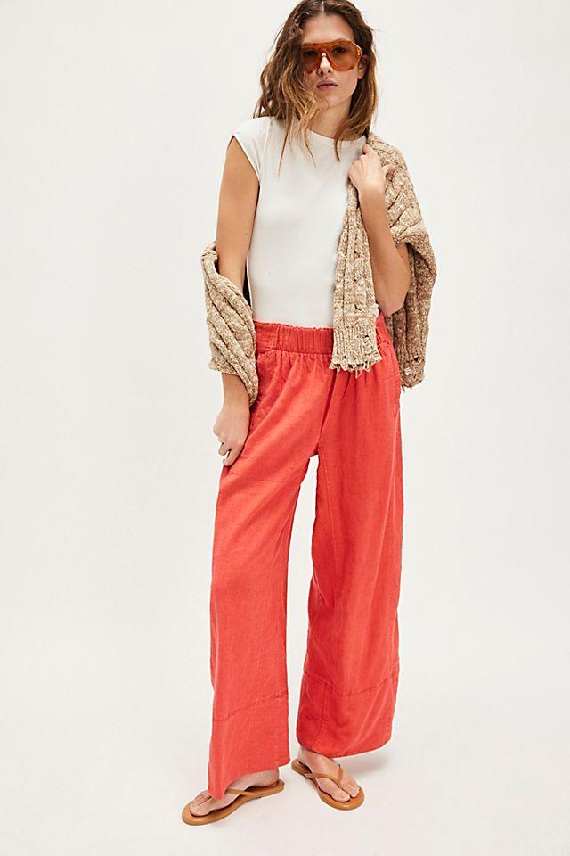 Day's End Linen Pull-On Pants by FREE PEOPLE