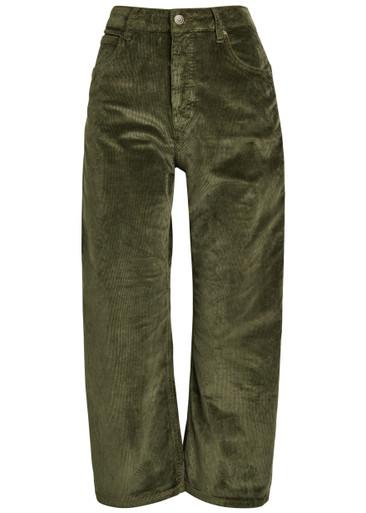 Deep Trance straight-leg corduroy cropped trousers by FREE PEOPLE