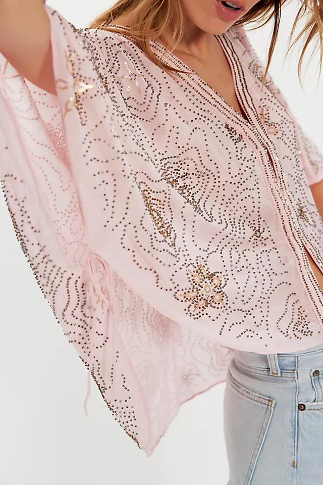 Desert Nights Embellished Cape Top by FREE PEOPLE