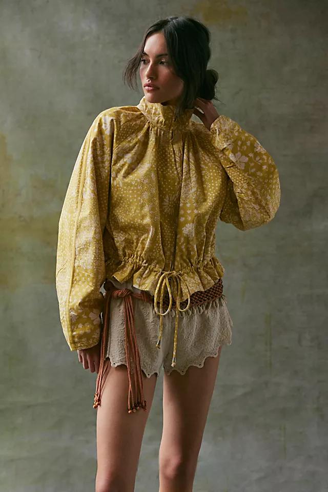 Devon Printed Balloon Funnel-Neck Jacket by FREE PEOPLE