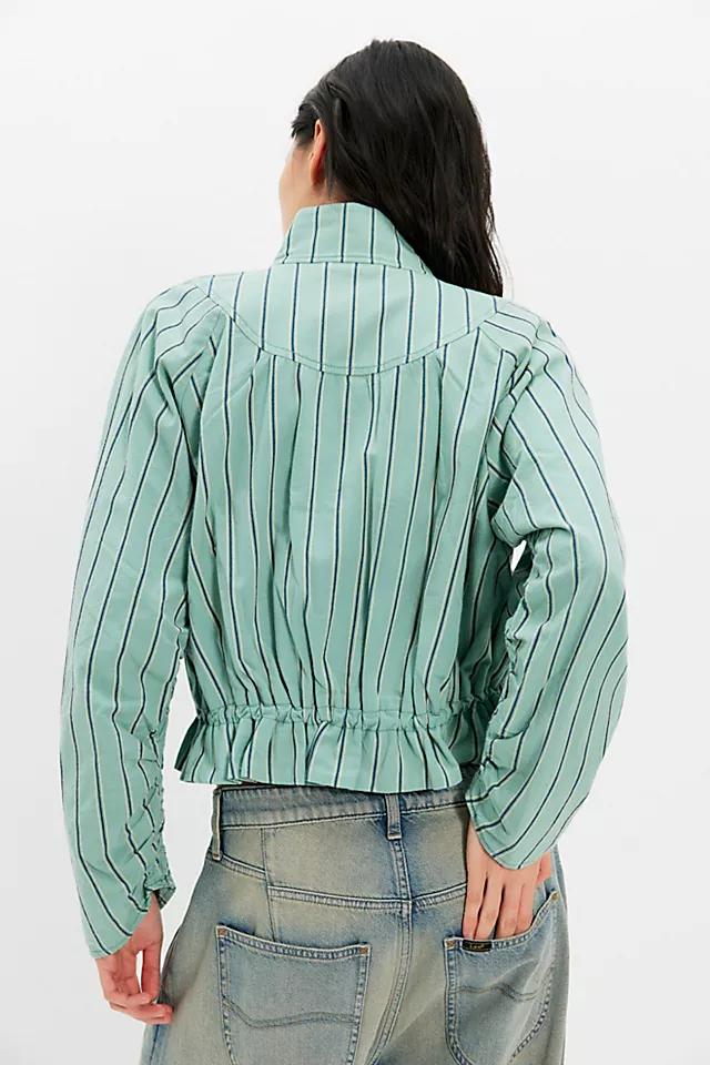 Devon Striped Balloon Funnel-Neck Jacket by FREE PEOPLE