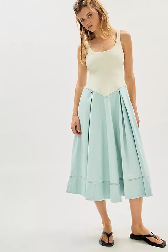 Elio Denim Midi Dress by FREE PEOPLE
