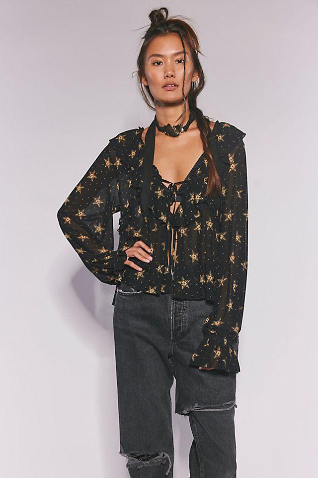 Fearless Long Sleeve Printed Top by FREE PEOPLE