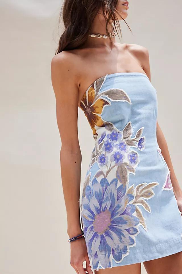 Flower Patch Denim Mini Dress by FREE PEOPLE