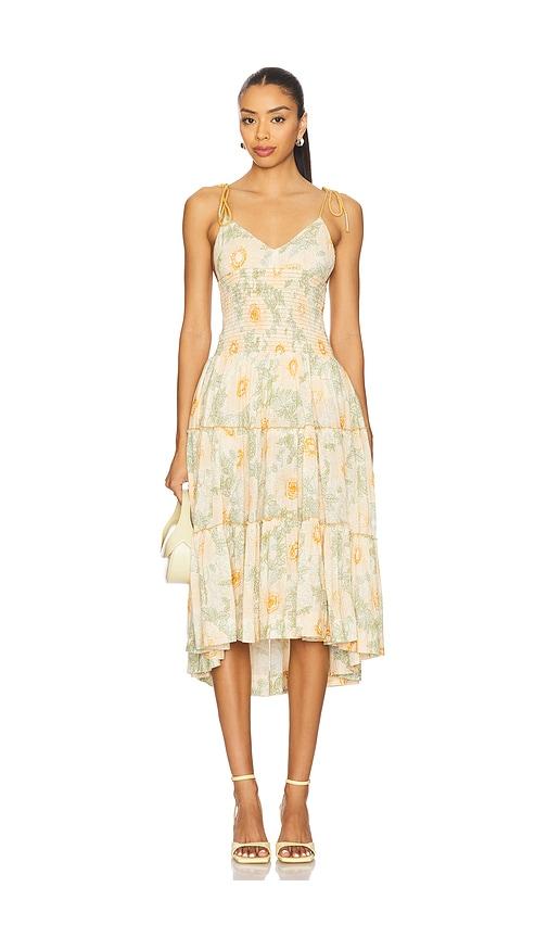 Free People Adriel Midi Dress in Yellow by FREE PEOPLE
