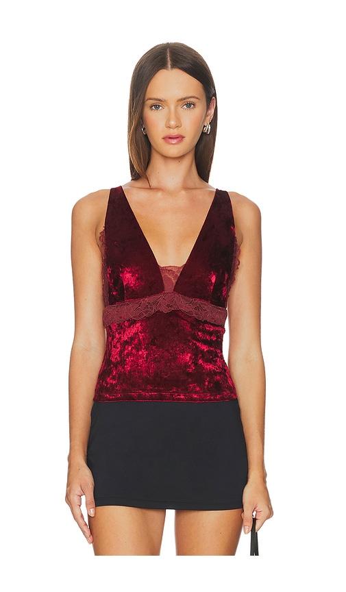Free People Bed Of Roses Cami in Red by FREE PEOPLE