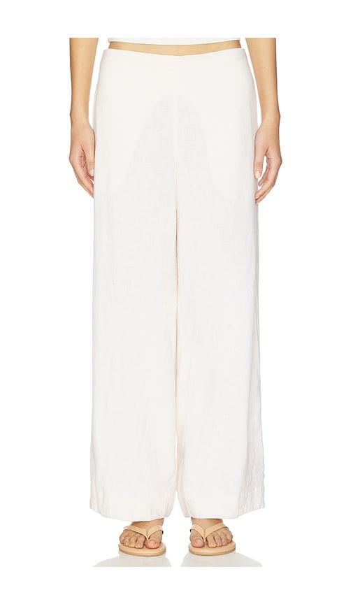 Free People Demi Cotton Linen Pant in Ivory by FREE PEOPLE