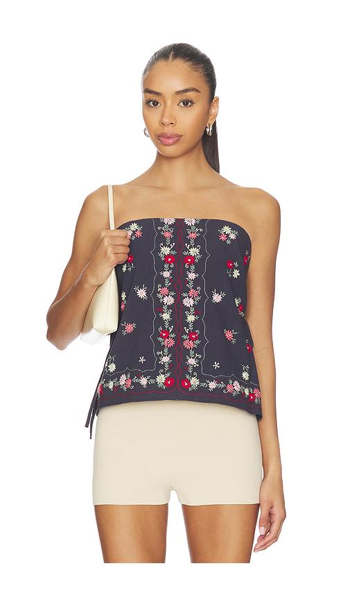 Free People Doily Days Tube Top in Navy by FREE PEOPLE