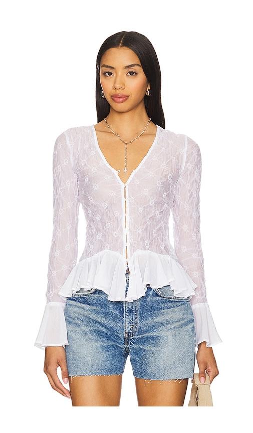 Free People Elias Smocked Blouse in Ivory by FREE PEOPLE