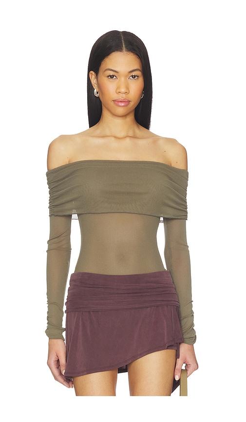 Free People Forget Me Not Bodysuit in Olive by FREE PEOPLE