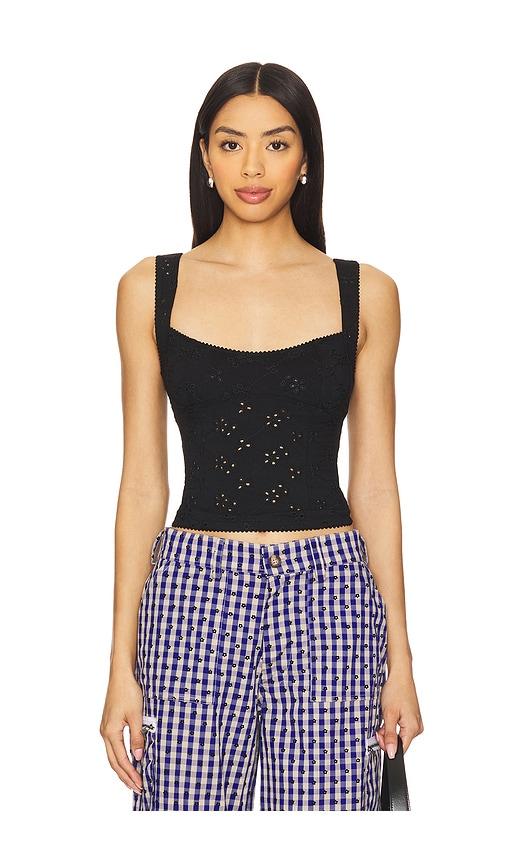 Free People Full Bloom Eyelet Cami in Black by FREE PEOPLE