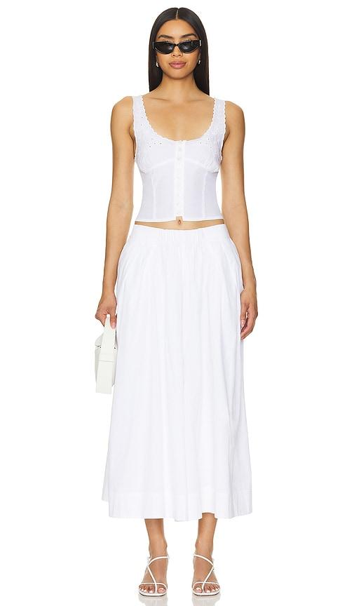 Free People Into You Eyelet Pant Set in White by FREE PEOPLE