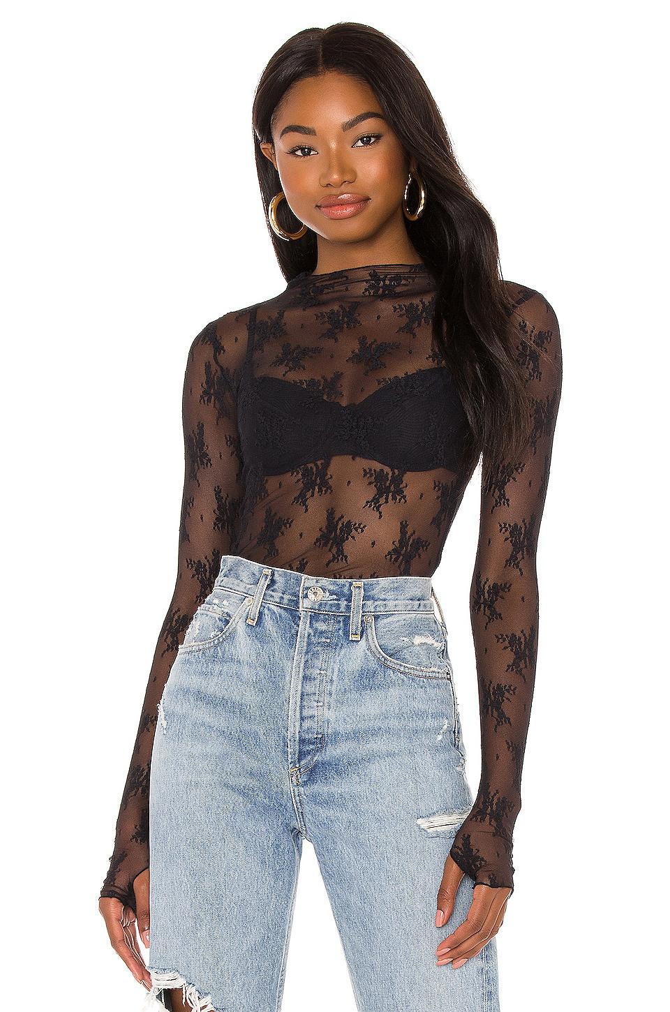 Free People Lady Lux Layering Top in Black by FREE PEOPLE