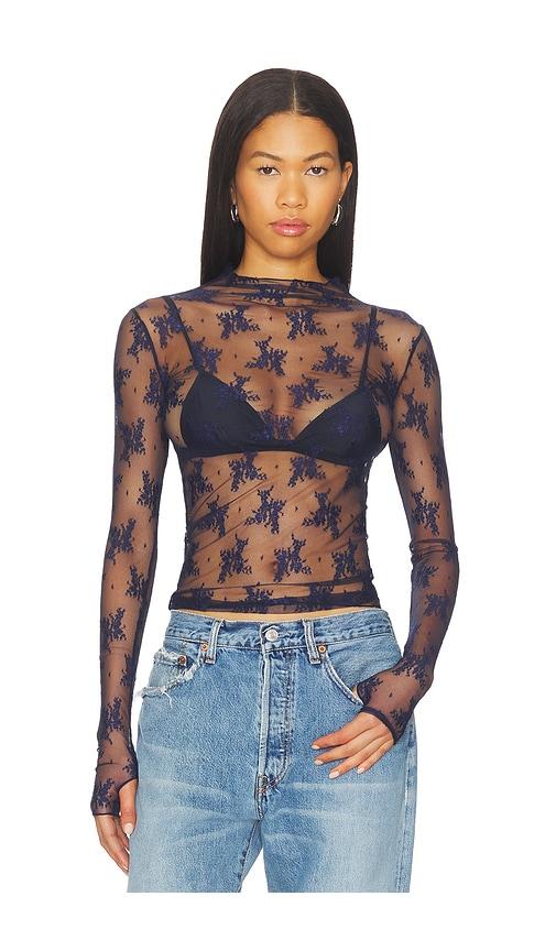 Free People Lady Lux Layering Top in Navy by FREE PEOPLE