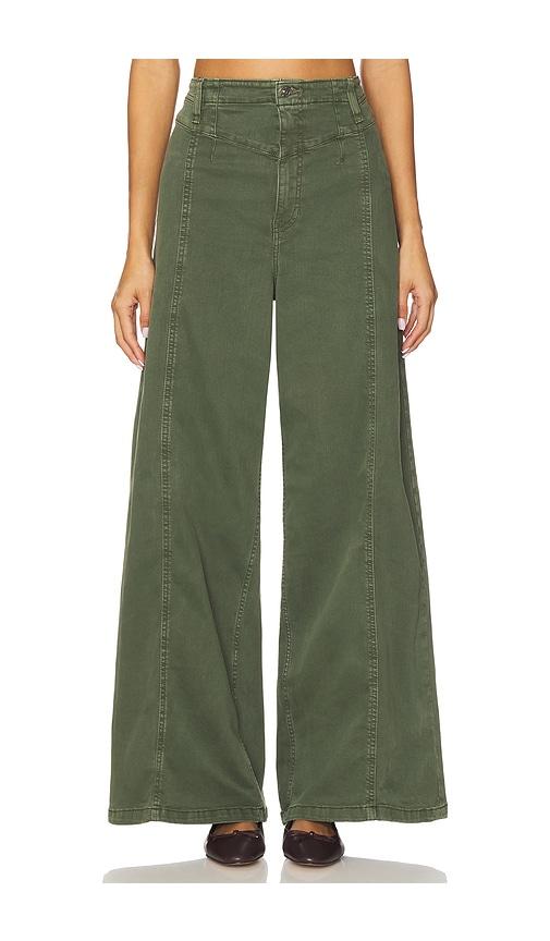 Free People Libre Wide Leg in Green by FREE PEOPLE