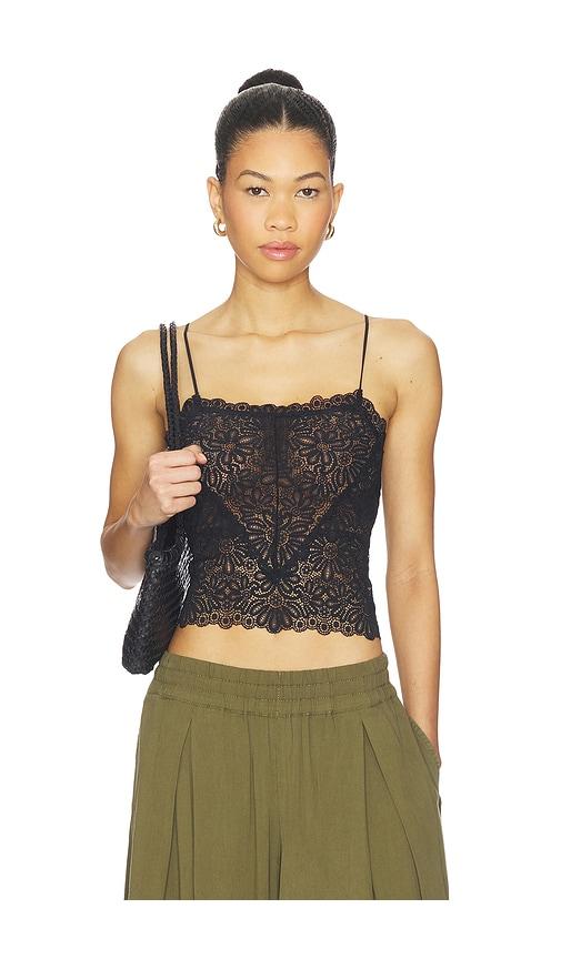 Free People Love And Lace Cami in Black by FREE PEOPLE