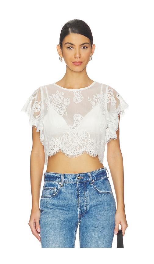 Free People Lunar Ash Lace Top in Ivory by FREE PEOPLE