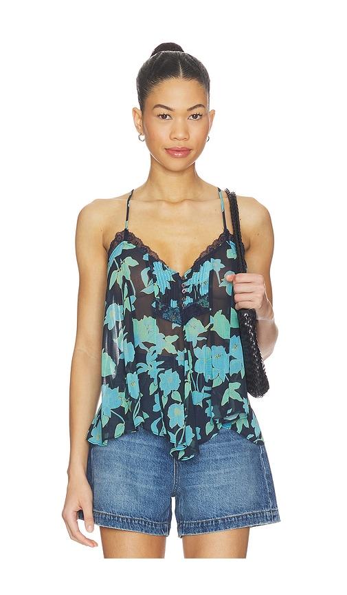 Free People Margaux Printed Tank in Blue by FREE PEOPLE
