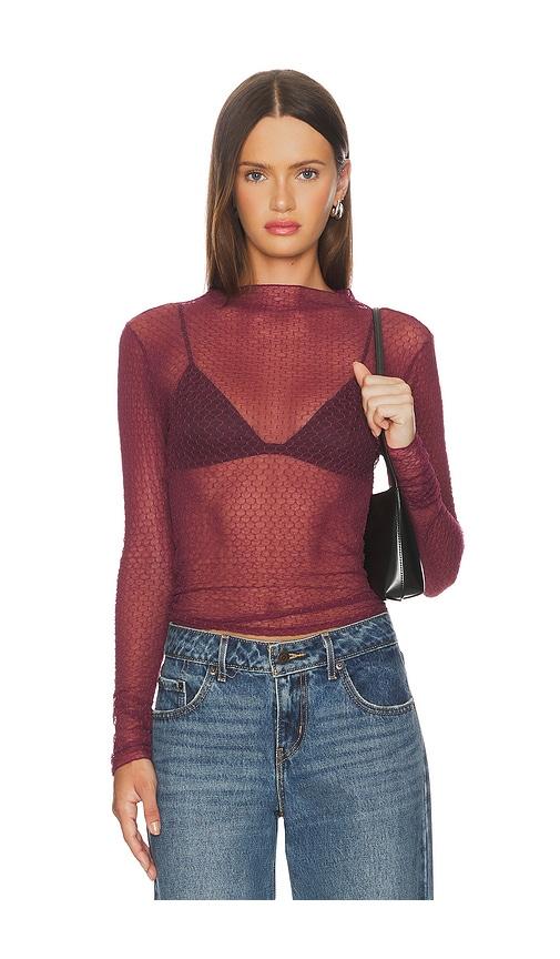 Free People Minding My Business Top in Burgundy by FREE PEOPLE