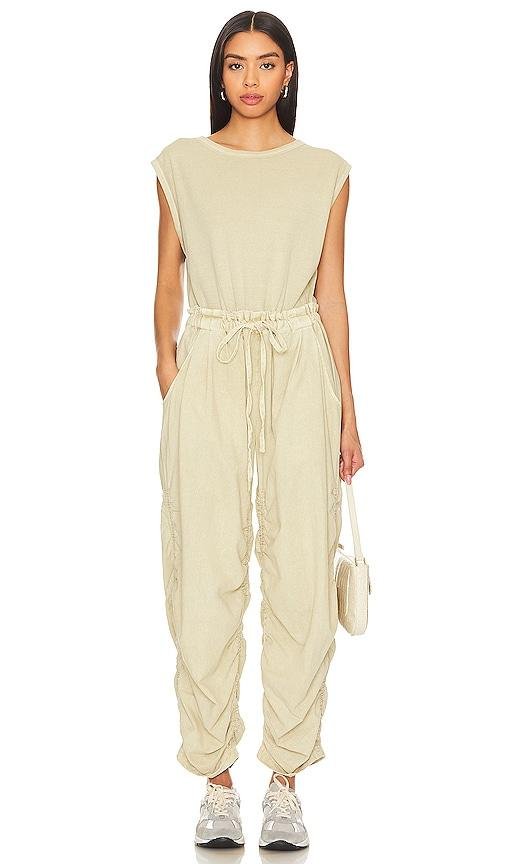 Free People Mixed Media One Piece in Beige by FREE PEOPLE