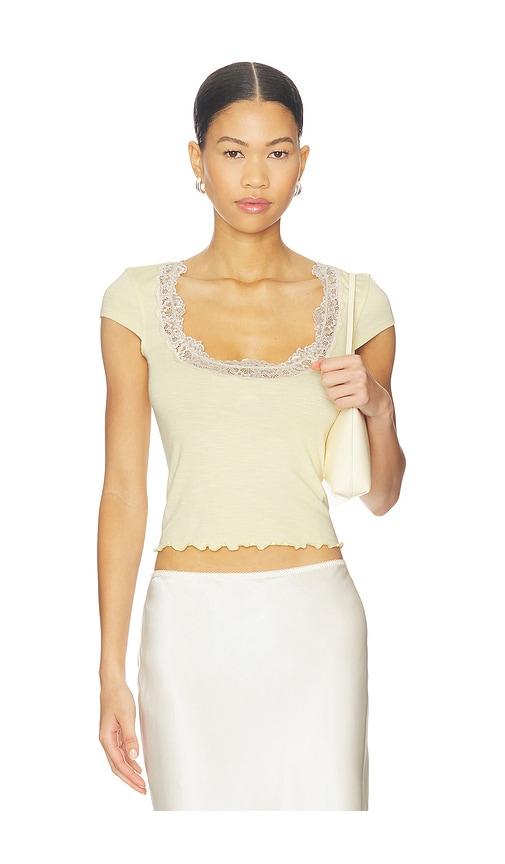 Free People Oh My Darling Tee in Yellow by FREE PEOPLE