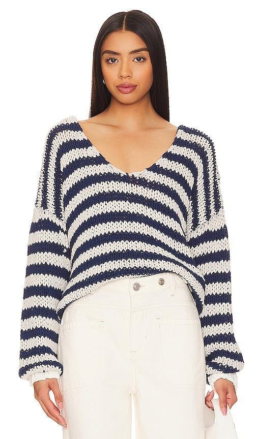 Free People Portland Pullover in Navy by FREE PEOPLE