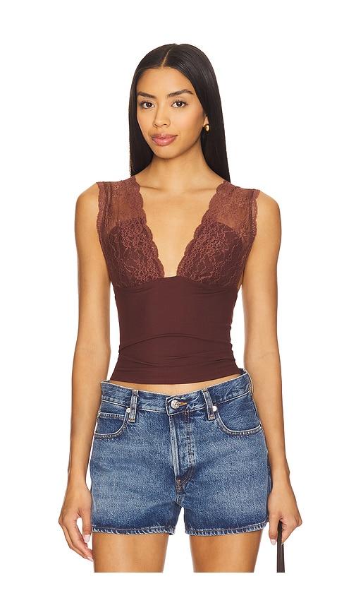 Free People Power Play Cami in Burgundy by FREE PEOPLE