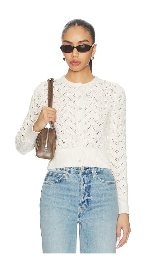 Free People Pretty In Pointelle Cardi in Ivory by FREE PEOPLE