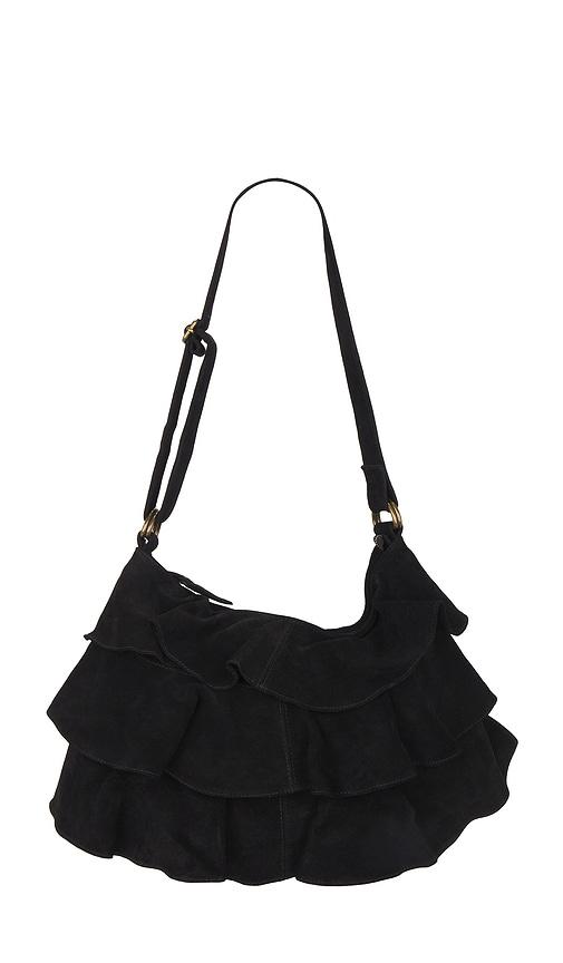 Free People Rae Ruffle Shoulder Bag in Black by FREE PEOPLE