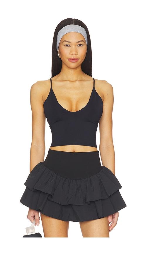 Free People Round Two Skinny Strap Tank in Black by FREE PEOPLE