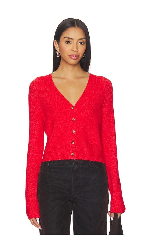 Free People School Girl Cardi in Red by FREE PEOPLE