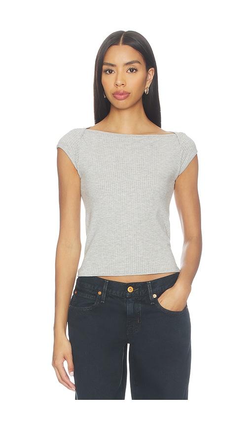 Free People So Soft Seamless Modal Tee in Grey by FREE PEOPLE