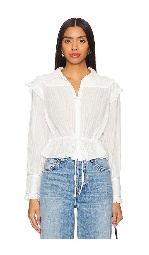 Free People Solid Daybreak Blouse in White by FREE PEOPLE