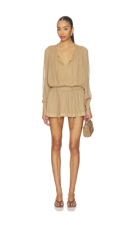 Free People Sunbeam Mini Dress in Tan by FREE PEOPLE