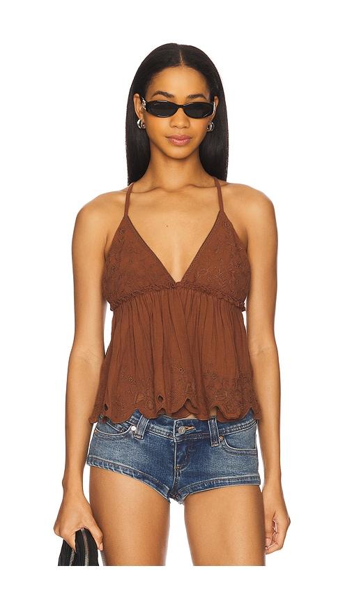 Free People Sunny Days Cami in Brown by FREE PEOPLE