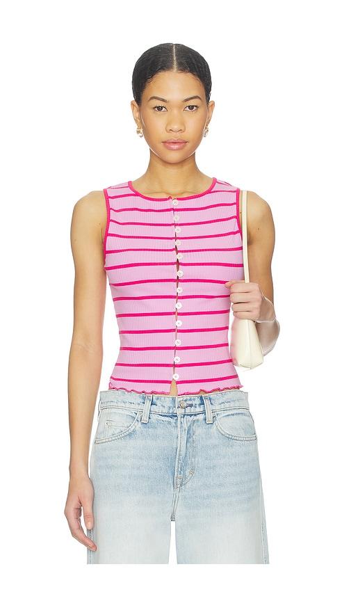 Free People Tilly Striped Vest in Pink by FREE PEOPLE