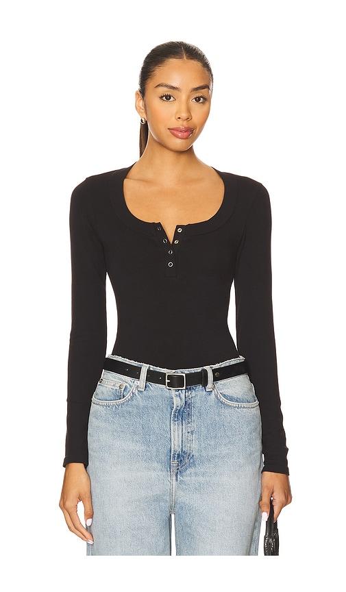 Free People Wide Awake Layering Top in Black by FREE PEOPLE