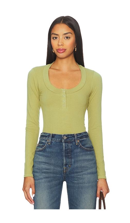 Free People Wide Awake Layering Top in Green by FREE PEOPLE